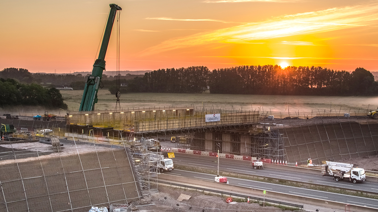 a bridge lift in the evening 