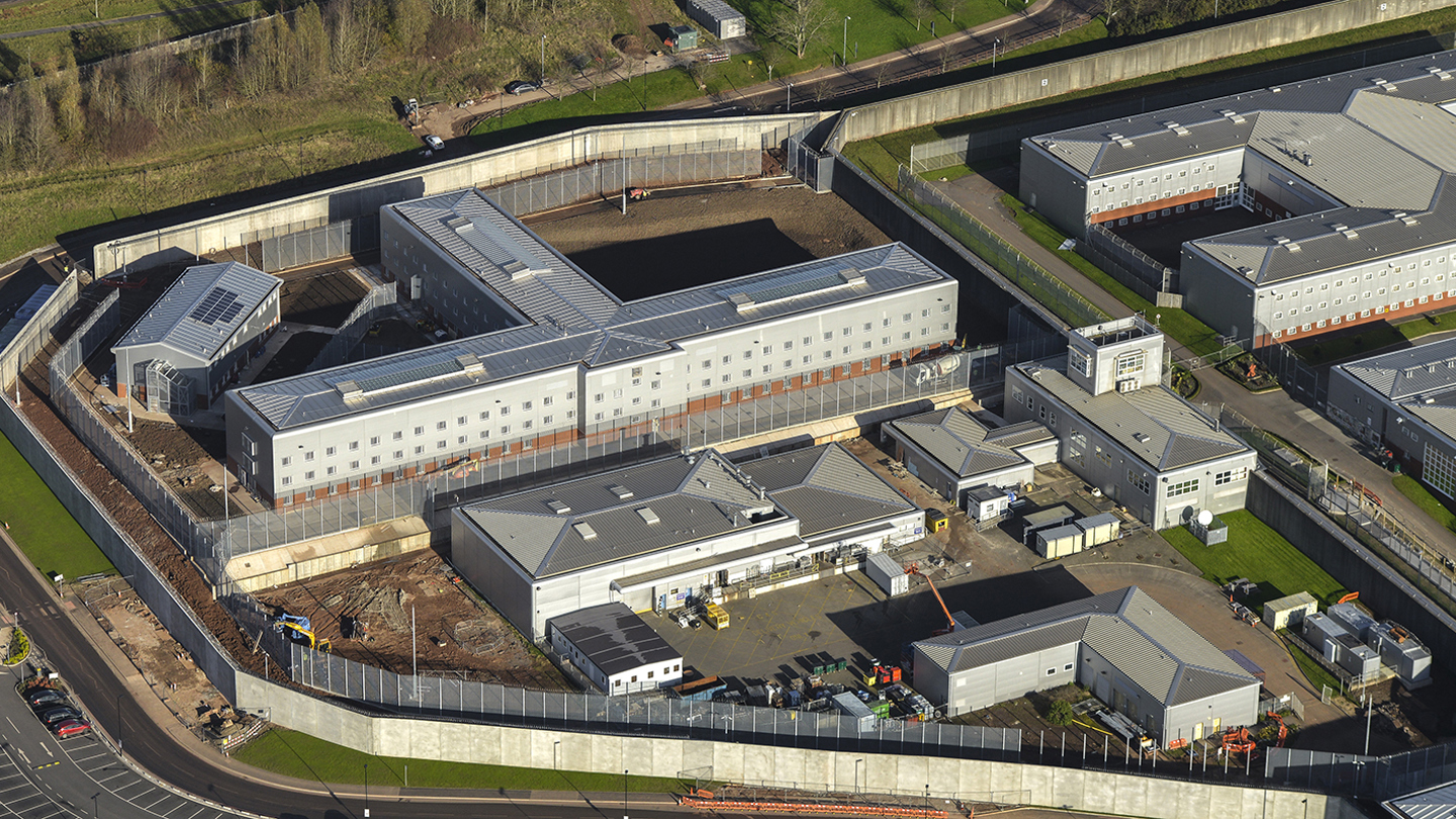 aerial picture of a hospital 
