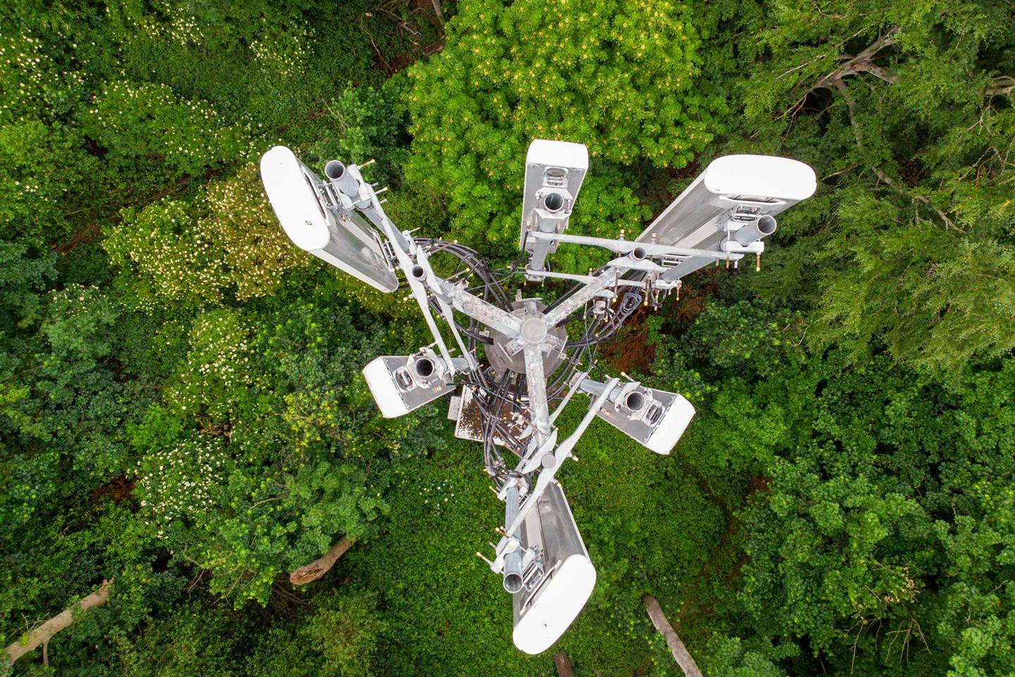 aerial picture of communication antenna  