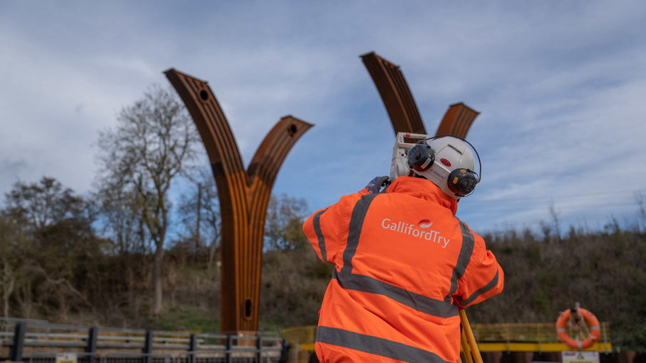 railway engineer setting out 